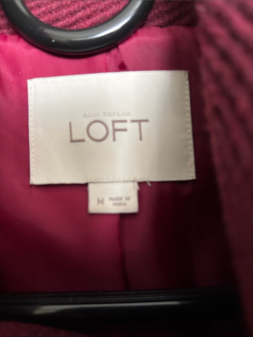LOFT Double-Breasted Peacoat in Raspberry - Picture 3 of 9